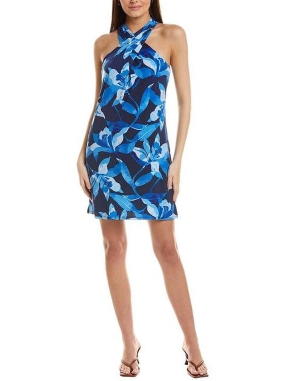 Tommy Bahama NWT Carmela Seaside Brights Island Navy Blue Floral Halter Dress S
